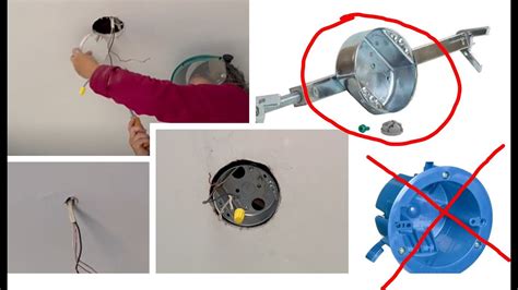 electrician installed 1 2 inch junction box for ceiling light|light junction box ceiling drywall.